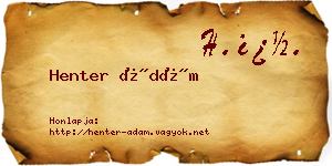 Henter Ádám névjegykártya
