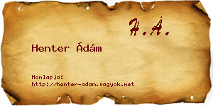 Henter Ádám névjegykártya